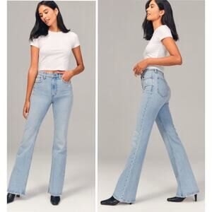 Abercrombie & Fitch The Vintage Flare High Rise Medium Wash Jeans 26 Y2K Western